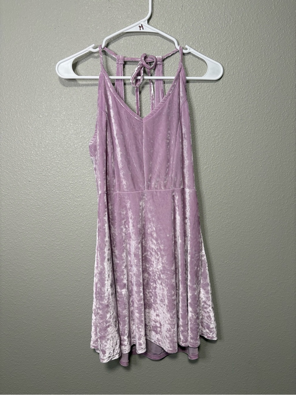 Empyre Pink Crushed Velvet Skater Dress Open Back Size Large